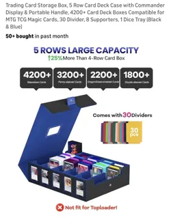 5 Row Trading Card Storage Box Deck Case Commander Display MTG TIG Magic Cards - Image 2