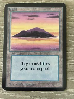 Island A (Purple) Alpha NM Basic Land MAGIC GATHERING CARD - Image 1