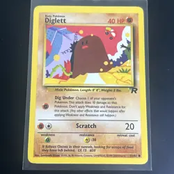 DIGLETT Team Rocket Set 52/82 Common Pokemon Card Unlimited NM/LP - Image 1
