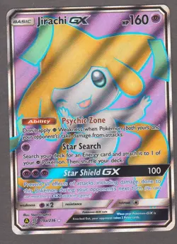Jirachi GX 79a/236 Alternate Art Promo Full Art Holo Sun & Moon Pokemon Card NM - Image 1
