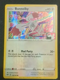 Bunnelby Holo Pokemon Prize Pack Promo Series 1 Pokemon Card LP Play Stamp - Image 1