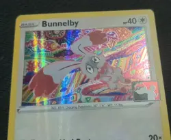 Bunnelby Holo Pokemon Prize Pack Promo Series 1 Pokemon Card LP Play Stamp - Image 2