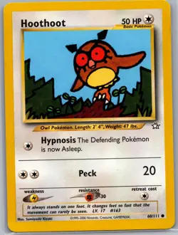 Hoothoot 60/111 Non Holo Neo Genesis - Pokemon Card - LP - Image 1