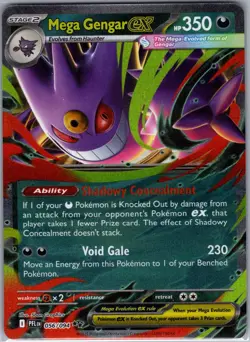 Mega Gengar ex 056/094 ME02: Phantasmal Flames - Pokemon Card - NM - Image 1