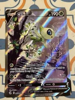 Pokemon TCG SWSH Fusion Strike Celebi v Alt Art Holo Ultra Rare Card 245/264 - Image 1