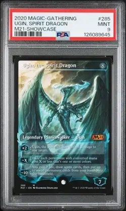 2020 MTG CORE SET 2021 SC #285 UGIN, THE SPIRIT DRAGON PSA 9 - Image 1