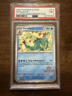 PSA 9 - Feraligatr 213 SVP Pokemon Illustration Contest 2024 Black Star Promo - Image 1