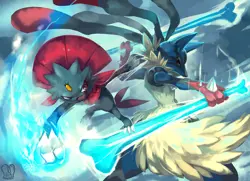 Pokemon mega lucario vs weavile Pad Gaming Mat Desk - Image 1