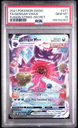 2021 Pokemon Full Art Gengar VMAX Fusion Strike Secret #271 PSA 10 - Image 1