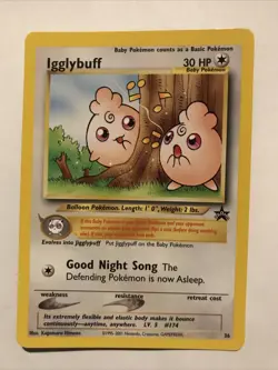 Igglybuff Black Star Promo #36 NM Pokemon WOTC - Image 1
