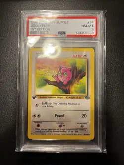 Jigglypuff 1st Ed PSA 8 #54/64 Jungle Common Pokemon 1999 - Image 1