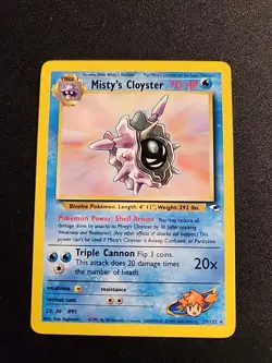 Misty's Cloyster 29/132 NM Rare Non Holo Gym Heroes Vintage Pokemon TCG - Image 1