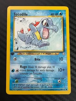 Pokemon TCG Totodile Neo Genesis 80/111 1st Edition Common VLP - Image 1