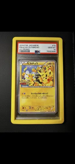 2014 POKEMON JAPANESE XY PROMO #68 PIKACHU OUTBREAK! PSA 10 POP 201 - Image 1