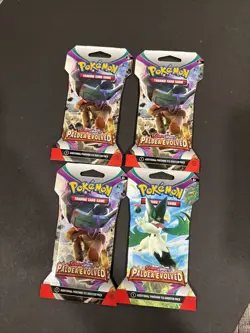 Pokemon Scarlet and Violet Paldea Evolved Sleeved Booster Pack SEALED Lot Of 4 - Image 1