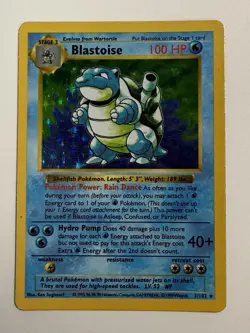 1999 Pokemon TCG Blastoise Base Set Holo Unlimited Shadowless 2/102 RARE! - Image 1