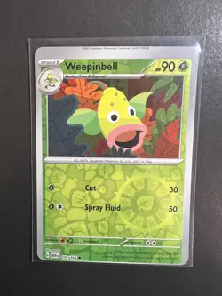 Weepinbell Reverse Holo NM 070/165 Scarlet & Violet 151 Pokemon MISCUT ERROR - Image 1