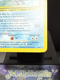 Pokemon Card Articuno 2/62 Holo Rare Fossil Set 1999 WOTC Played 2 - Image 4