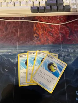 Pokemon Quick Ball x4 Playset Trainer Card 179/202 Sword Shield Base Set - Image 2