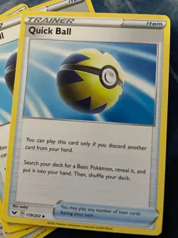 Pokemon Quick Ball x4 Playset Trainer Card 179/202 Sword Shield Base Set - Image 3