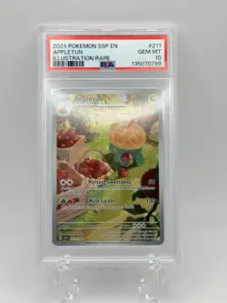 Pokemon TCG Appletun 211/191 Surging Sparks Full Art Holo Card PSA 10 - Image 1