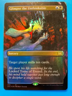 MTG 1x FOIL BORDERLESS Glimpse the Unthinkable # 378 Double Masters Magic x1 NM - Image 1