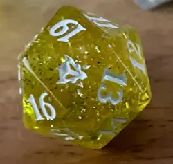 Vtg Magic the Gathering Dragons of Tarkir Life Counter D20 Translucent Yellow - Image 2