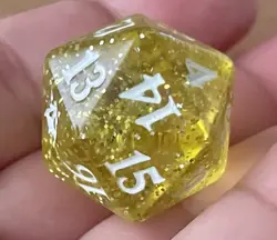 Vtg Magic the Gathering Dragons of Tarkir Life Counter D20 Translucent Yellow - Image 4