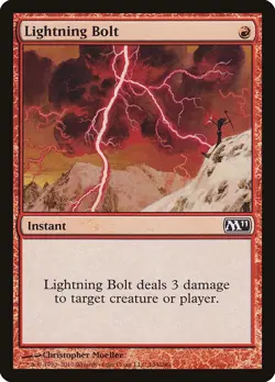 4 Lightning Bolt, PLAYSET Magic Core Set 2011 (M11) Regular LP MTG - Image 1
