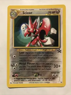 Scizor Black Star Promo 33 Near Mint Pokemon NM Vintage WOTC Wizards - Image 1