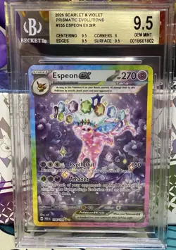 2025 Pokemon Espeon EX 155/131 BGS 9.5 Gem Mint SV: Prismatic Evolutions PRE EN - Image 1