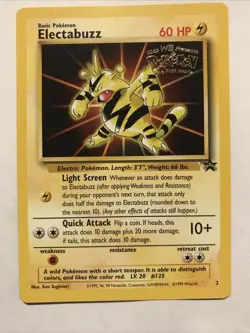 Electabuzz Pokemon WB Gold Stamp #2 1999 First Movie Black Star Promo - Image 1