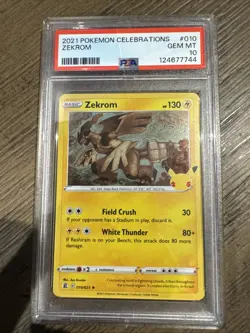 2021 POKEMON CELEBRATIONS #010 ZEKROM PSA 10 - Image 1