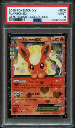 2016 POKEMON XY GENERATIONS RADIANT COLLECTION #RC6 FLAREON EX PSA 9 MINT - Image 1