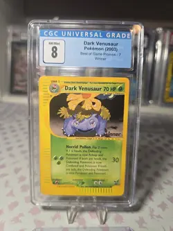 Pokemon Dark Venusaur Best of Game Winner Promo #7 CGC 8 - Image 1