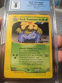 Pokemon Dark Venusaur Best of Game Winner Promo #7 CGC 8 - Image 5