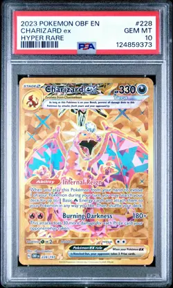 Pokemon TCG Charizard ex 228/197 Obsidian Flames Hyper Rare PSA 10 - Image 1