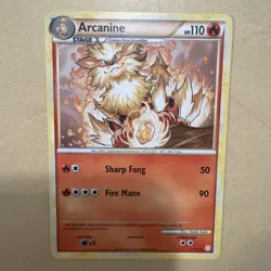 Pokemon TCG Arcanine HeartGold SoulSilver 2010 1/123 LP/MP - Image 1