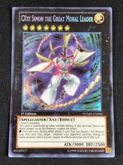 YUGIOH CXYZ SIMON THE GREAT MORAL LEADER NUMH-EN040 1ST SECRET NM - Image 1