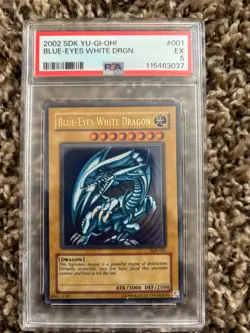 2002 YU-GI-OH! STARTER DECK: KAIBA #001 BLUE-EYES WHITE DRAGON PSA 5 - Image 1