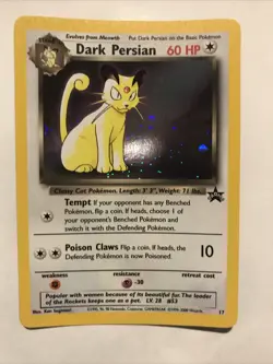 Dark Persian 17 Holo Black Star Promo WOTC Pokemon Card - Image 1