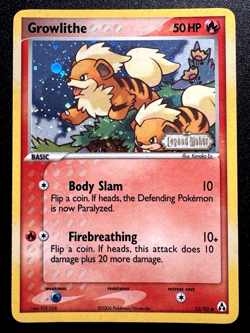 Growlithe 55/92 EX Legend Maker Pokemon Card Reverse Holo Foil Rare MP - Image 1