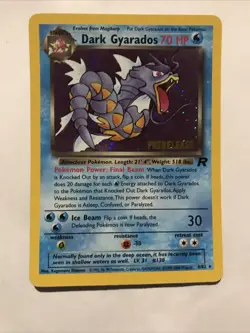 Dark Gyarados 8/82 Holo Team Rocket Prerelease Promo Pokemon Card - NM - Image 1