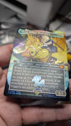 1x Cloud Midgar Mercenary Borderless Chocobo Track Foil NM Final Fantasy MTG x1 - Image 2