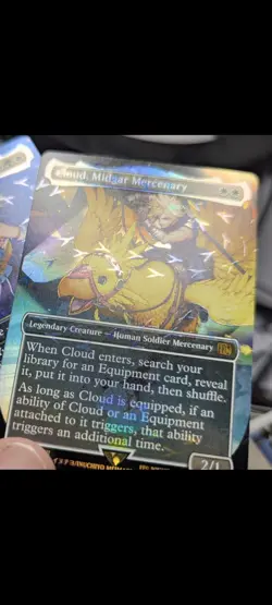 1x Cloud Midgar Mercenary Borderless Chocobo Track Foil NM Final Fantasy MTG x1 - Image 3