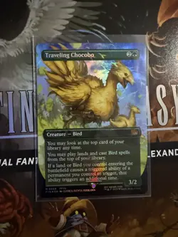 Traveling Chocobo (Borderless) (Chocobo Track Foil) MTG Magic Final Fantasy NEW - Image 1