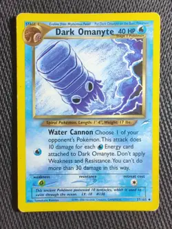 Pokemon TCG Dark Omanyte Neo Destiny 37 Regular Unlimited Uncommon - Image 1