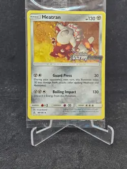 Pokemon Card Heatran 88/156 Sun & Moon-Ultra Prism Sealed Holo Rare - Image 1