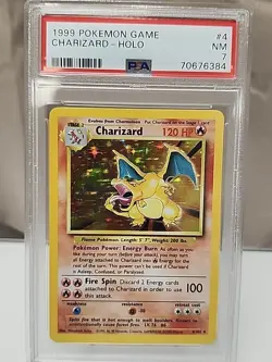 1999 Pokemon Game Charizard #4 BASE SET PSA 7 HOLO - Image 3