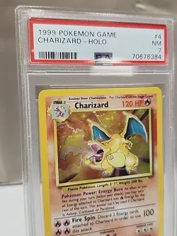 1999 Pokemon Game Charizard #4 BASE SET PSA 7 HOLO - Image 4